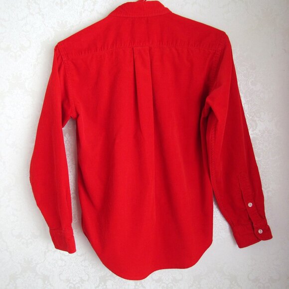 VINTAGE RALPH LAUREN BOY'S 12/14 M RED CORDUROY SHIRT, CHRISTMAS PARTY, HOLIDAYS - Picture 5 of 5